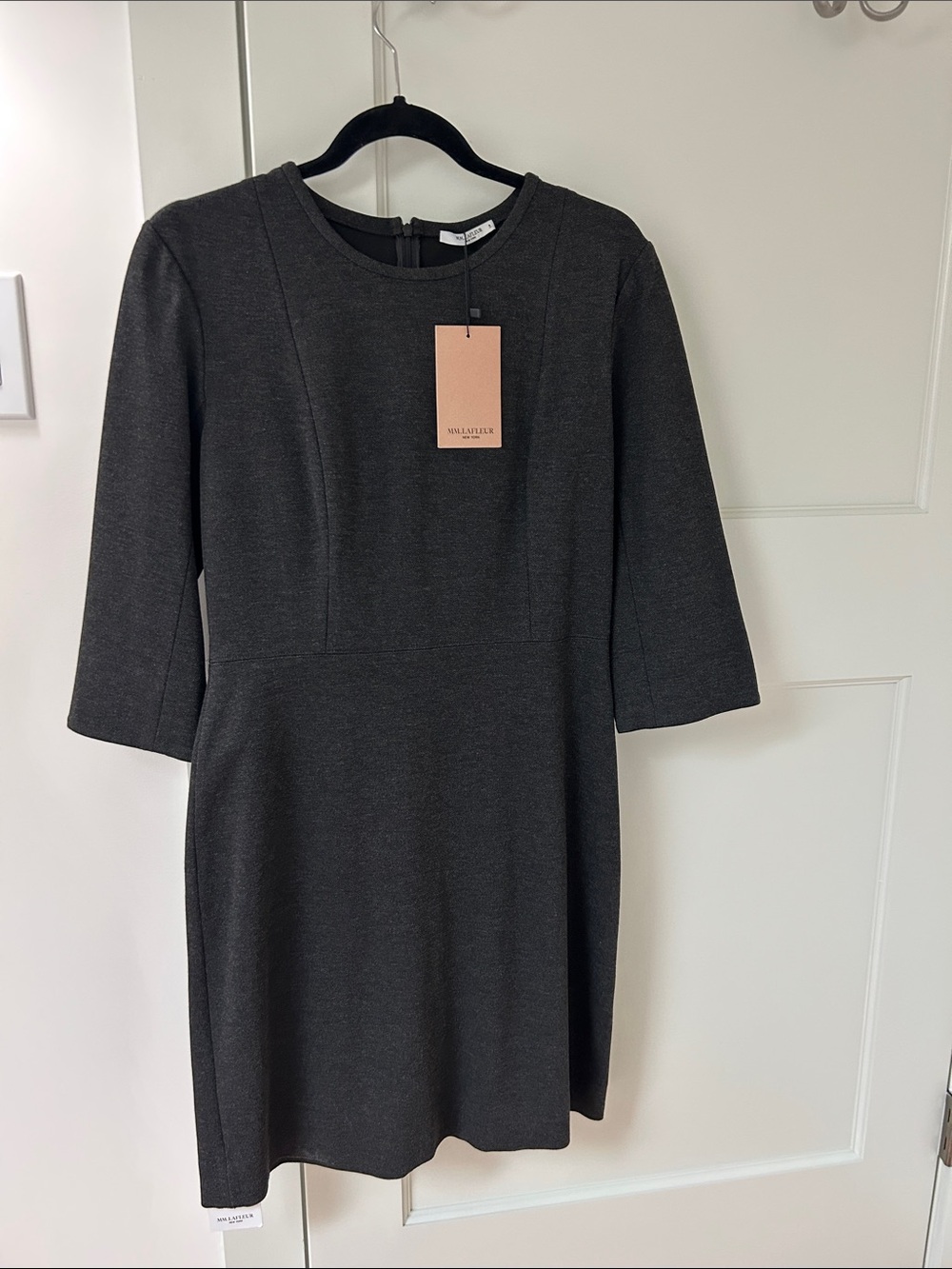MM LaFleur Charcoal Grey Ponte Sheath Dress